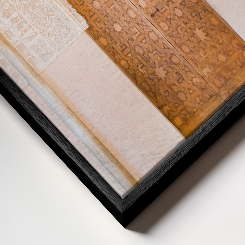 Canvas schilderi - Alhambra door frame close-up - zwart frame