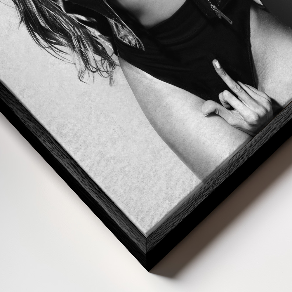 Toile - Eat This cadre en gros plan - cadre noir