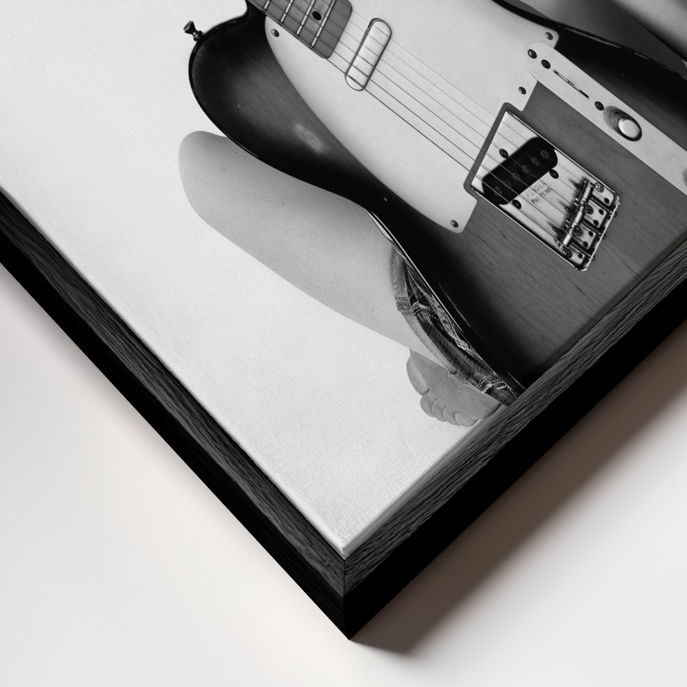 Toile - Telecaster Blondie cadre en gros plan - cadre noir