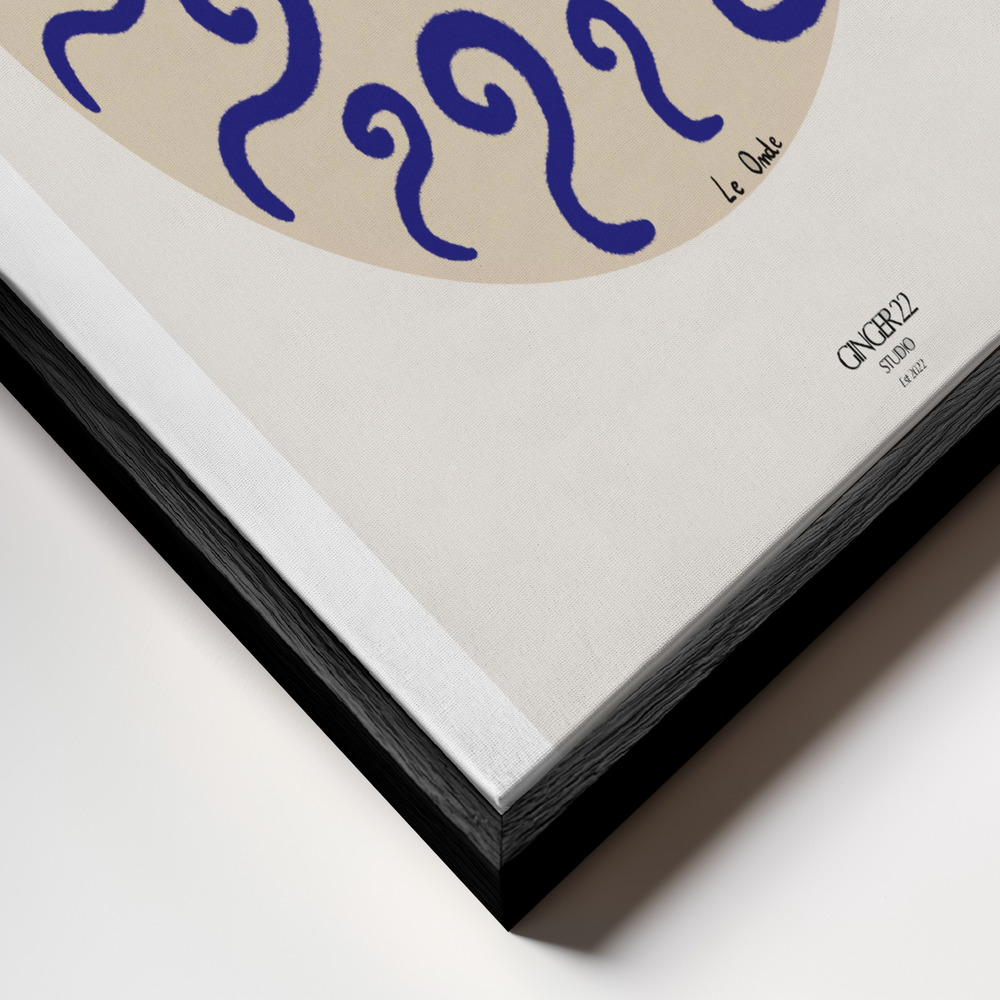 Lienzo - Le onde primer plano del marco - marco negro