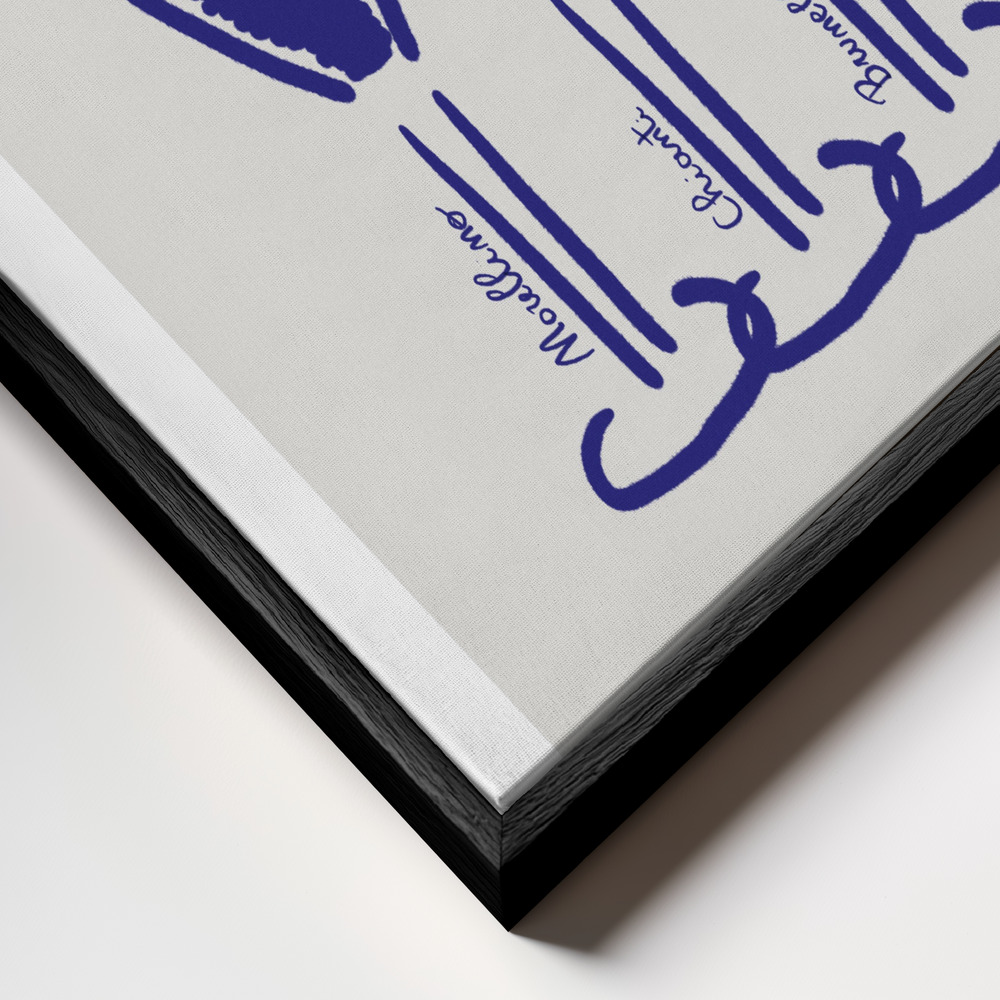 Stampe su tela - Il vino primo piano della cornice - cornice nera