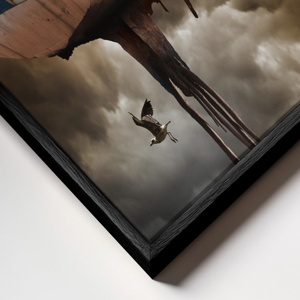 Canvas schilderi - Nimfa frame close-up - zwart frame