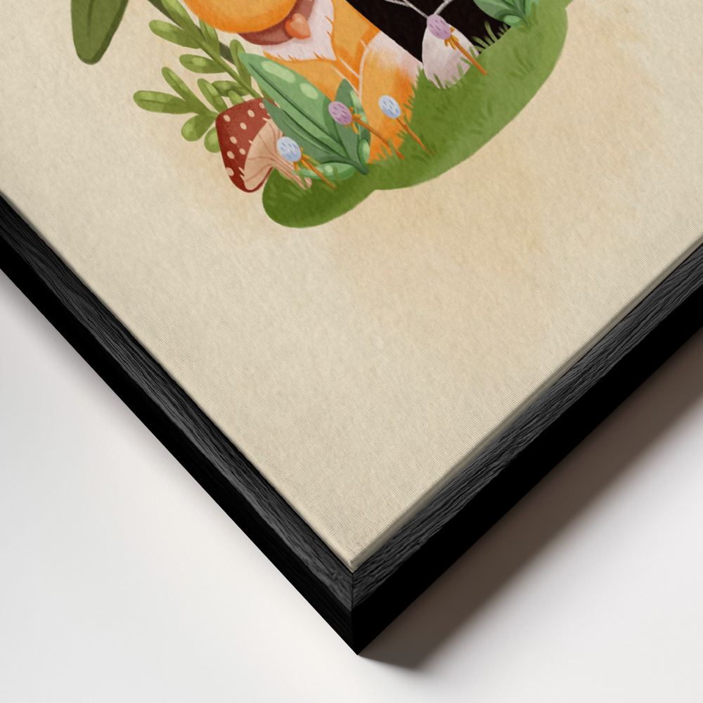 Canvas print - Cats in Love (1) frame close up - black frame