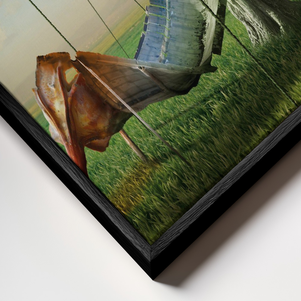 Canvas schilderi - The strange garden frame close-up - zwart frame
