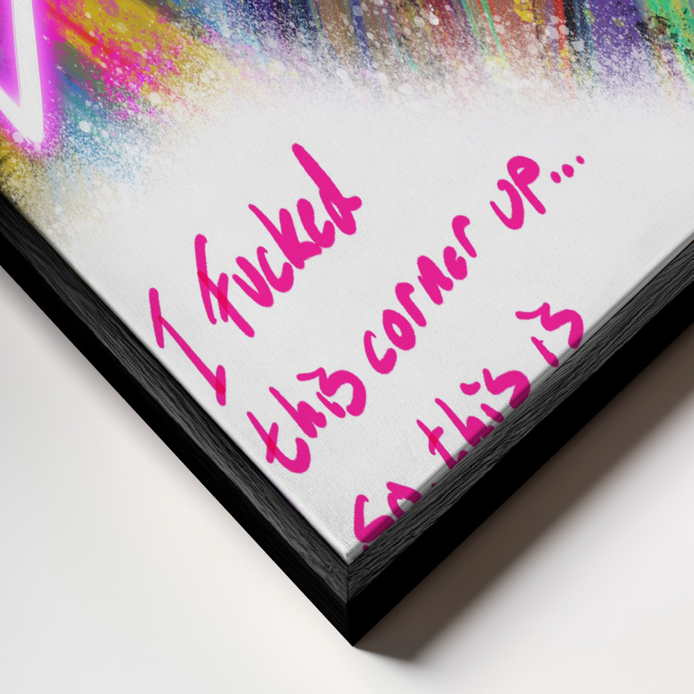 Canvas schilderi - Positive Energy frame close-up - zwart frame