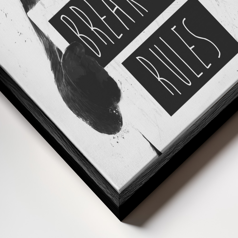 Canvas taulu - Rebel dog kehys lähikuvassa - musta kehys