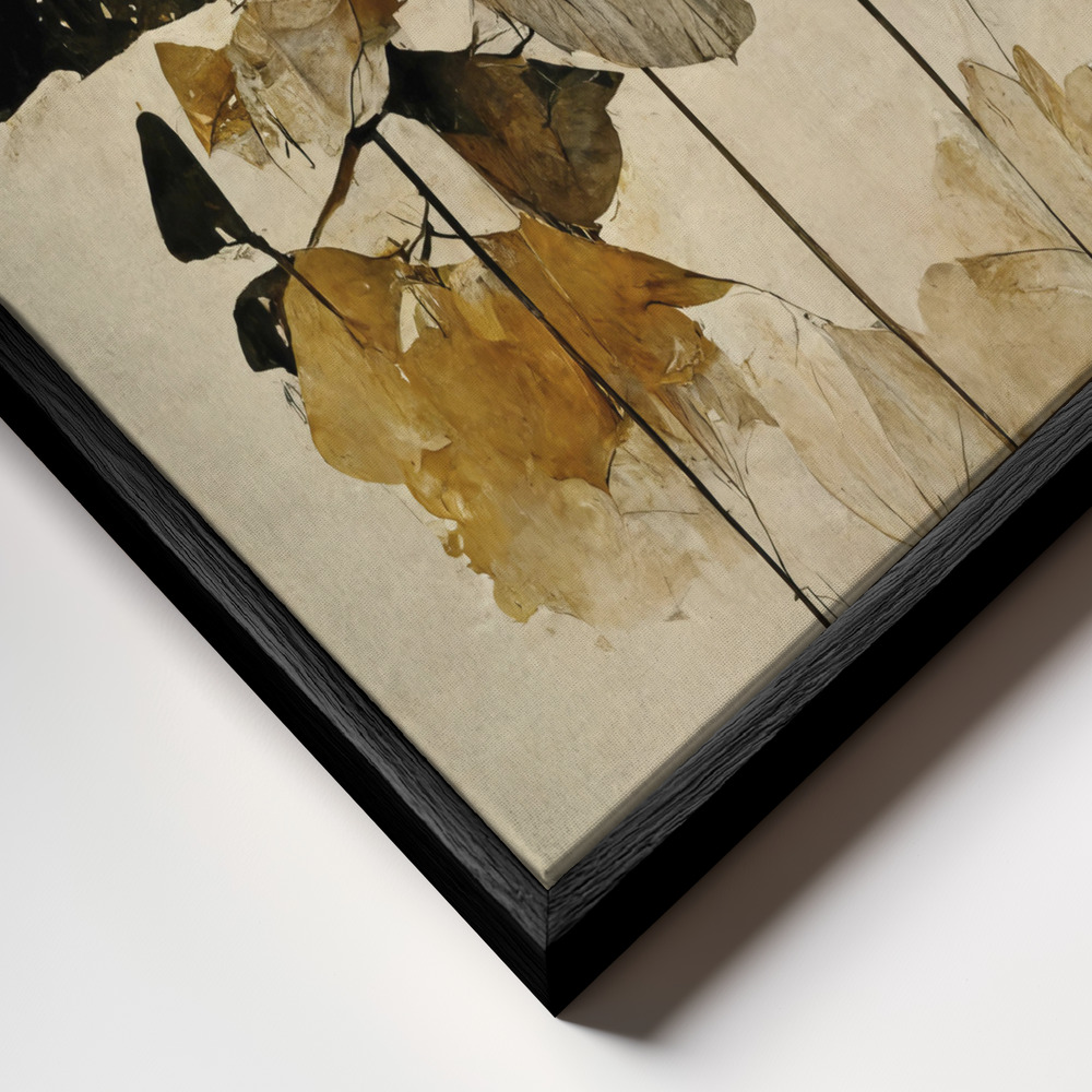 Canvas print - Flowers And Sun frame close up - black frame