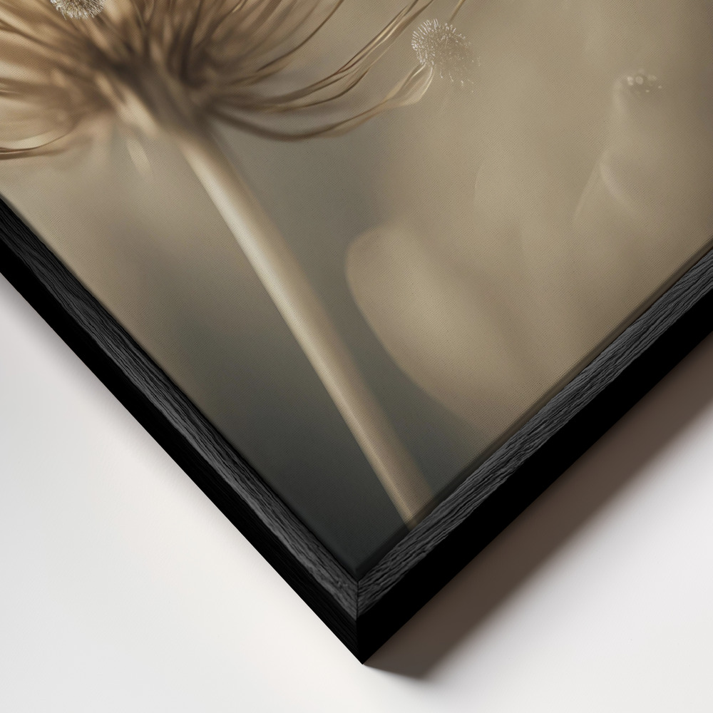 Canvas print - Little Pompoms frame close up - black frame