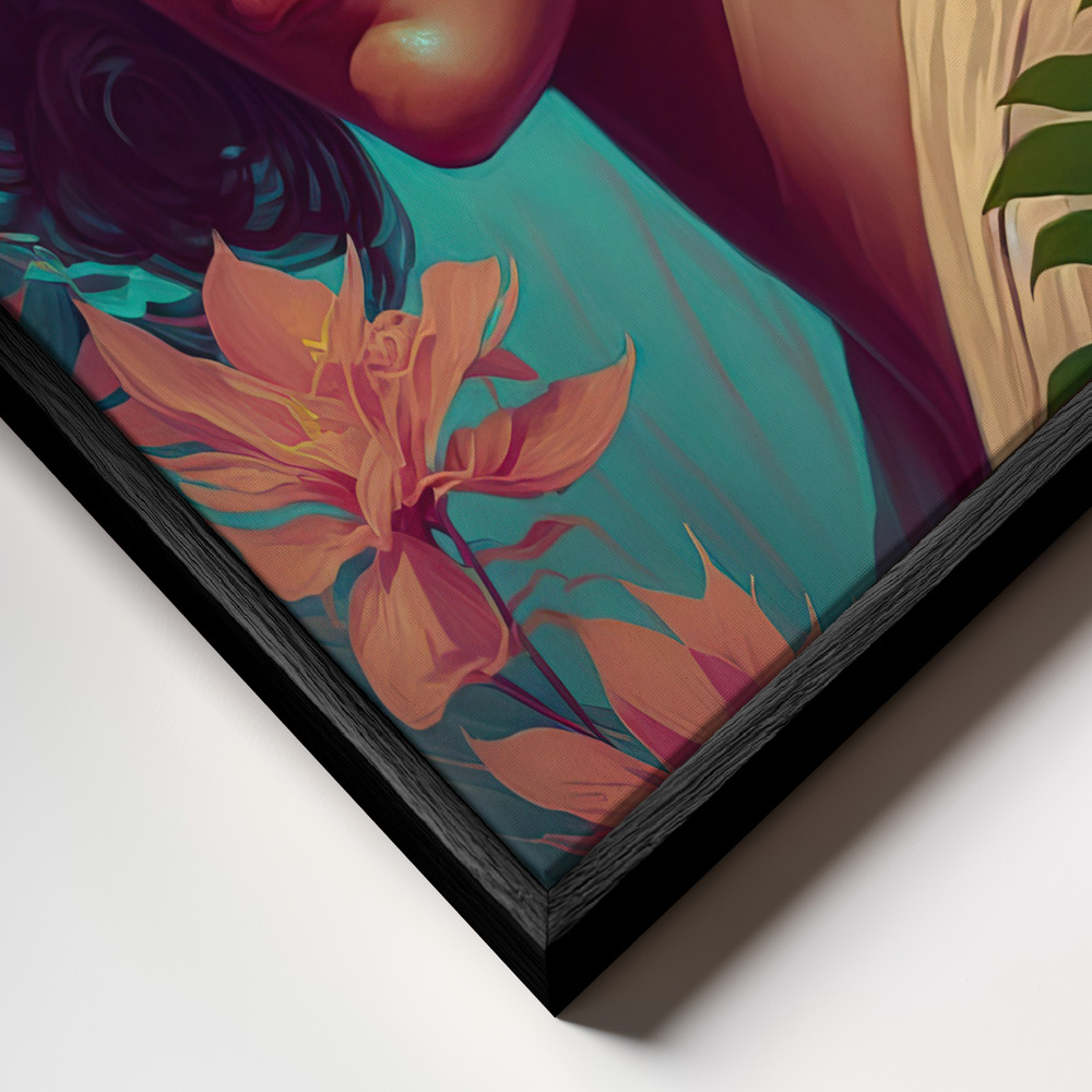 Lienzo - Hawaiian Beauty primer plano del marco - marco negro