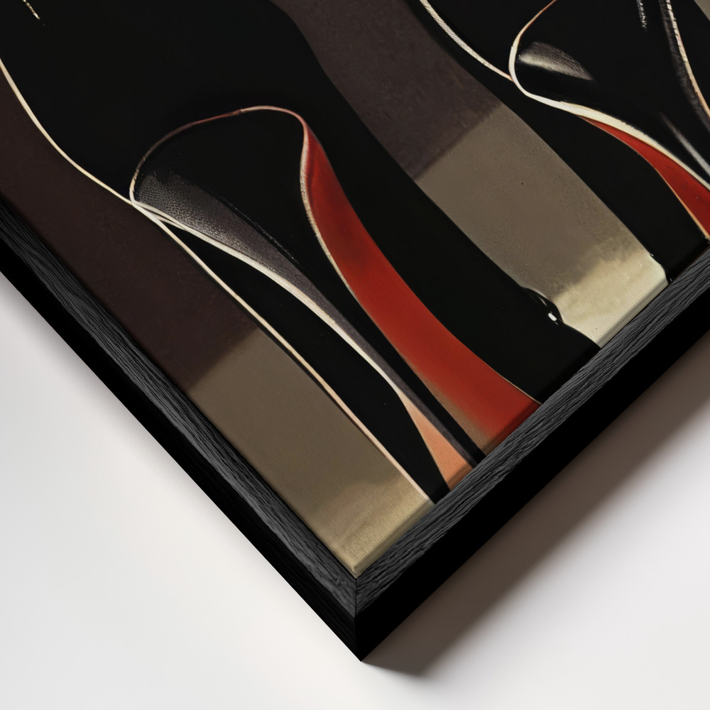 Lienzo - Heels primer plano del marco - marco negro