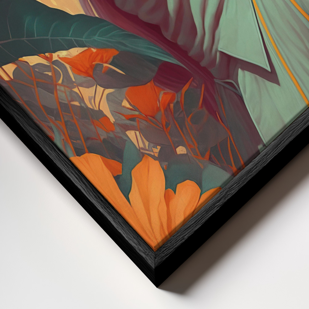 Toile - Beauty In The Jungle cadre en gros plan - cadre noir
