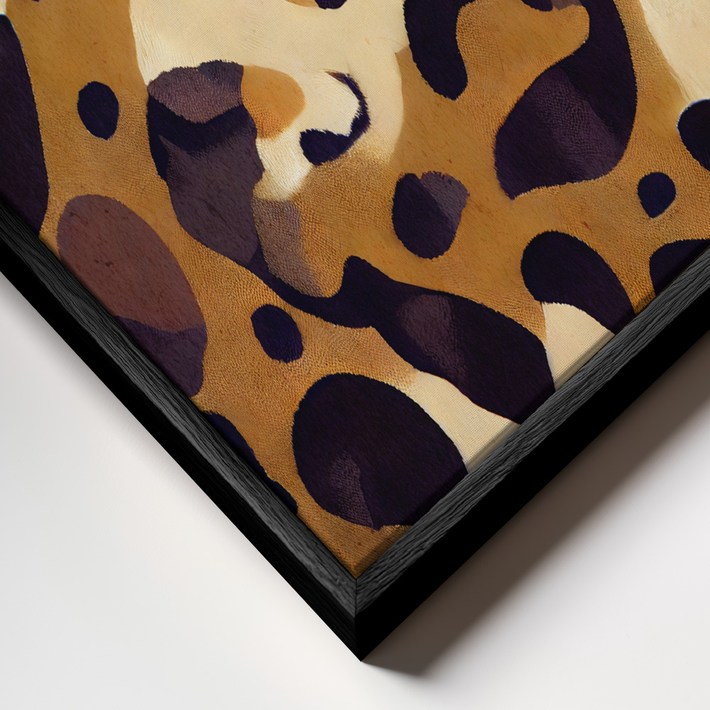 Toile - Leo Pattern cadre en gros plan - cadre noir