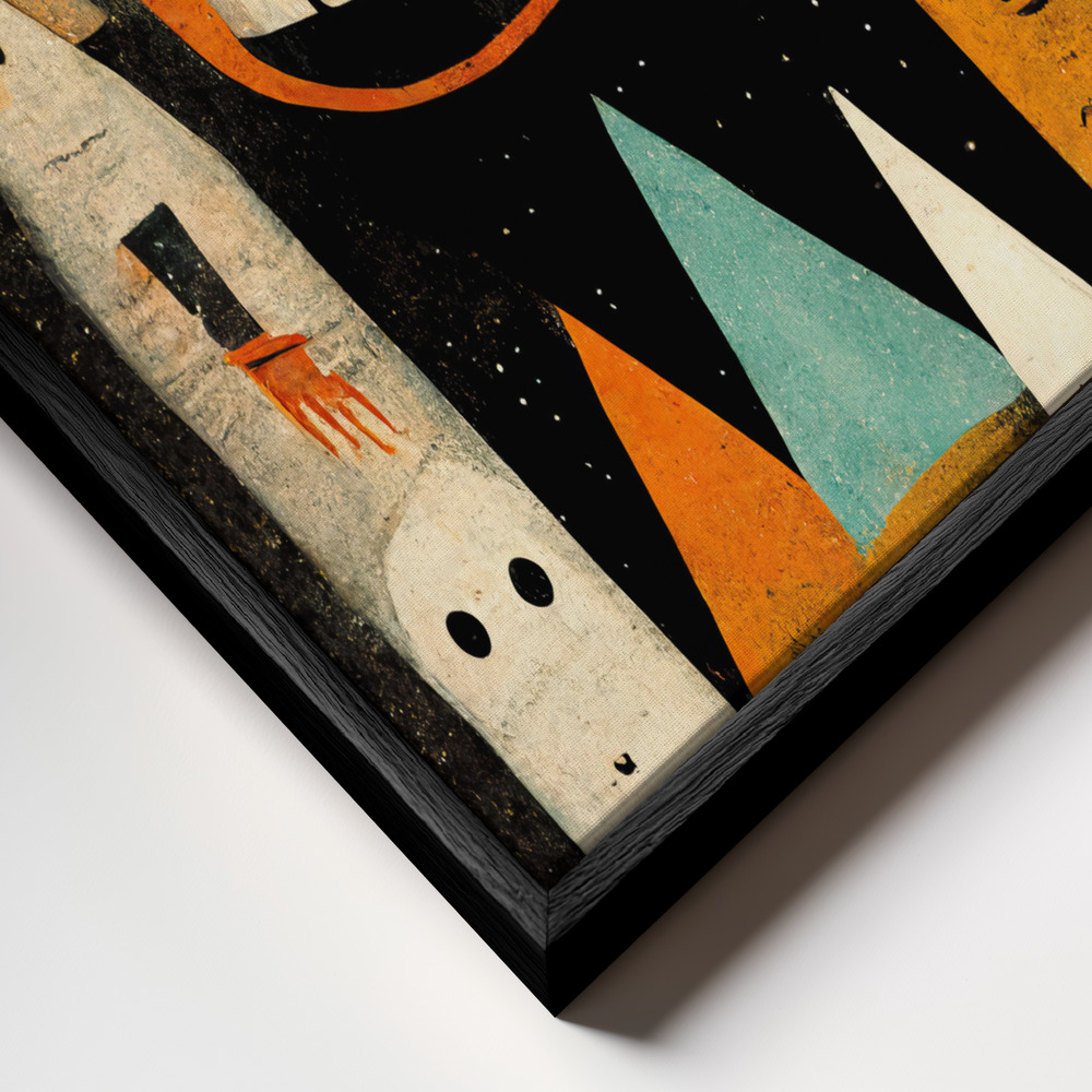 Canvas schilderi - Monster Ville frame close-up - zwart frame