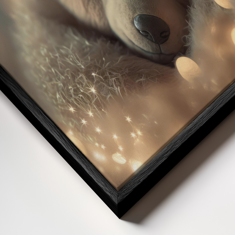 Toile - My Sleeping Teddy cadre en gros plan - cadre noir