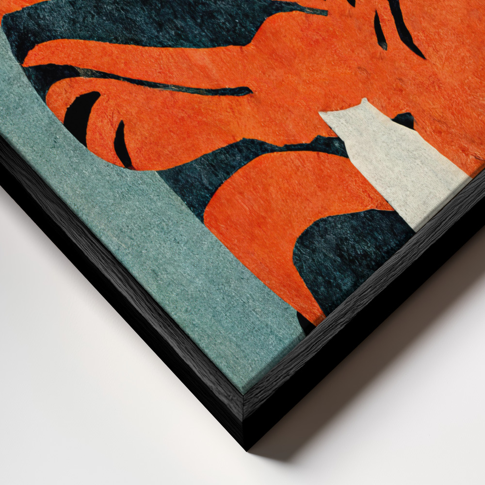 Canvas print - My Tiger And Me frame close up - black frame