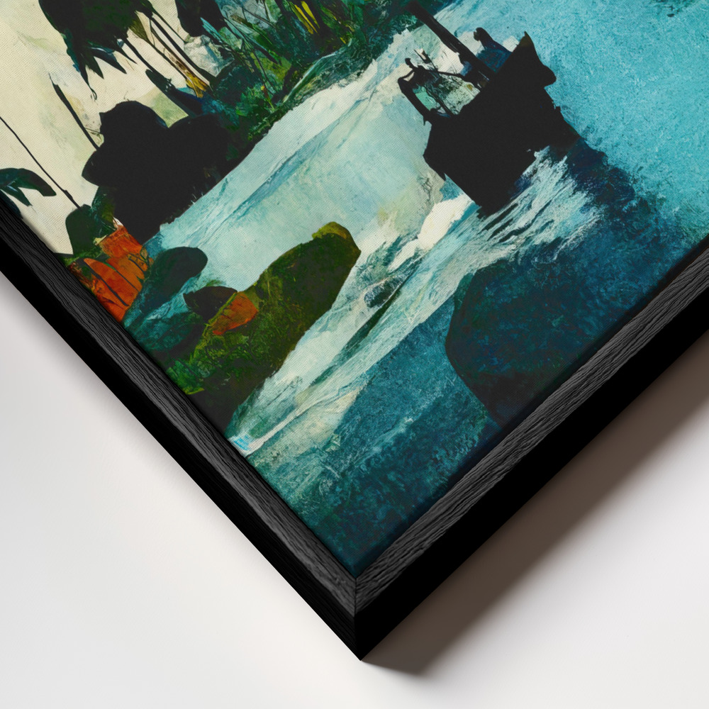 Canvas schilderi - Welcome To The Jungle frame close-up - zwart frame