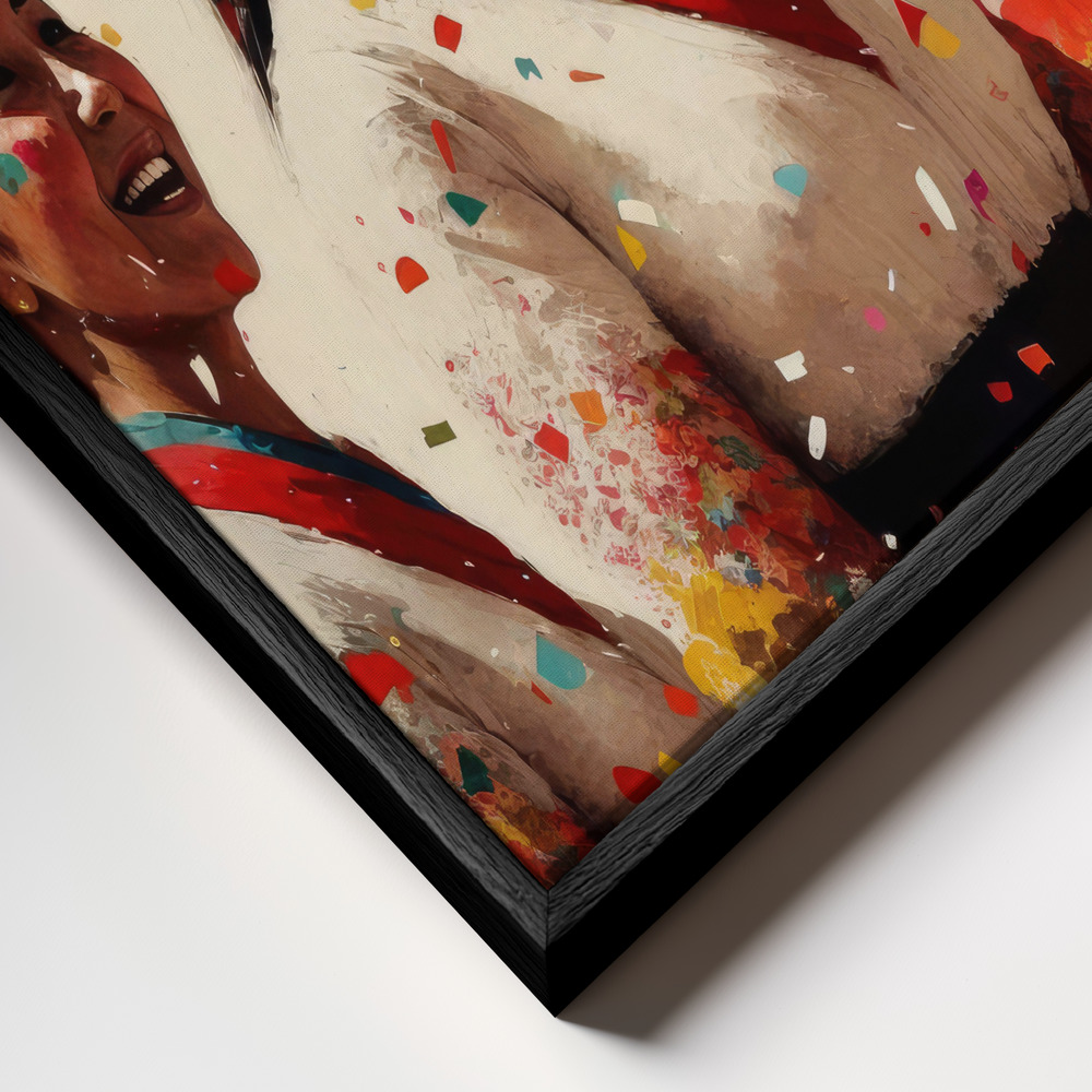 Canvas print - Open Hearts frame close up - black frame