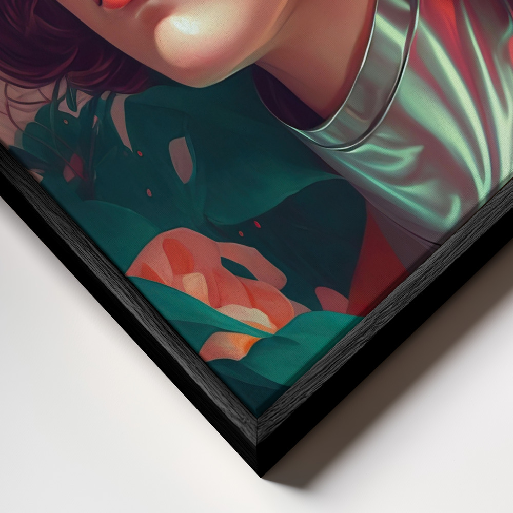 Canvas print - Retro Future Portrait frame close up - black frame