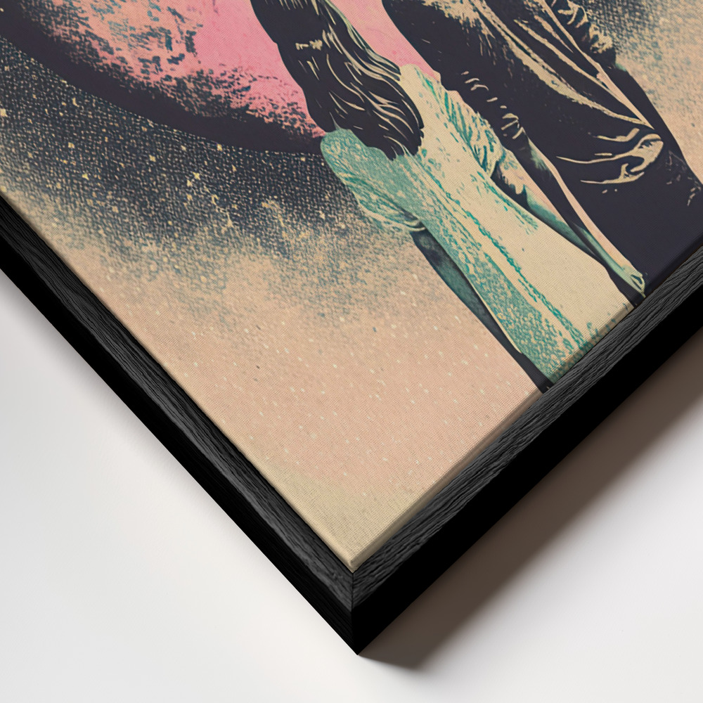 Leinwandbild - To The Moon And Back rahmen Nahaufnahme - schwarzer Rahmen