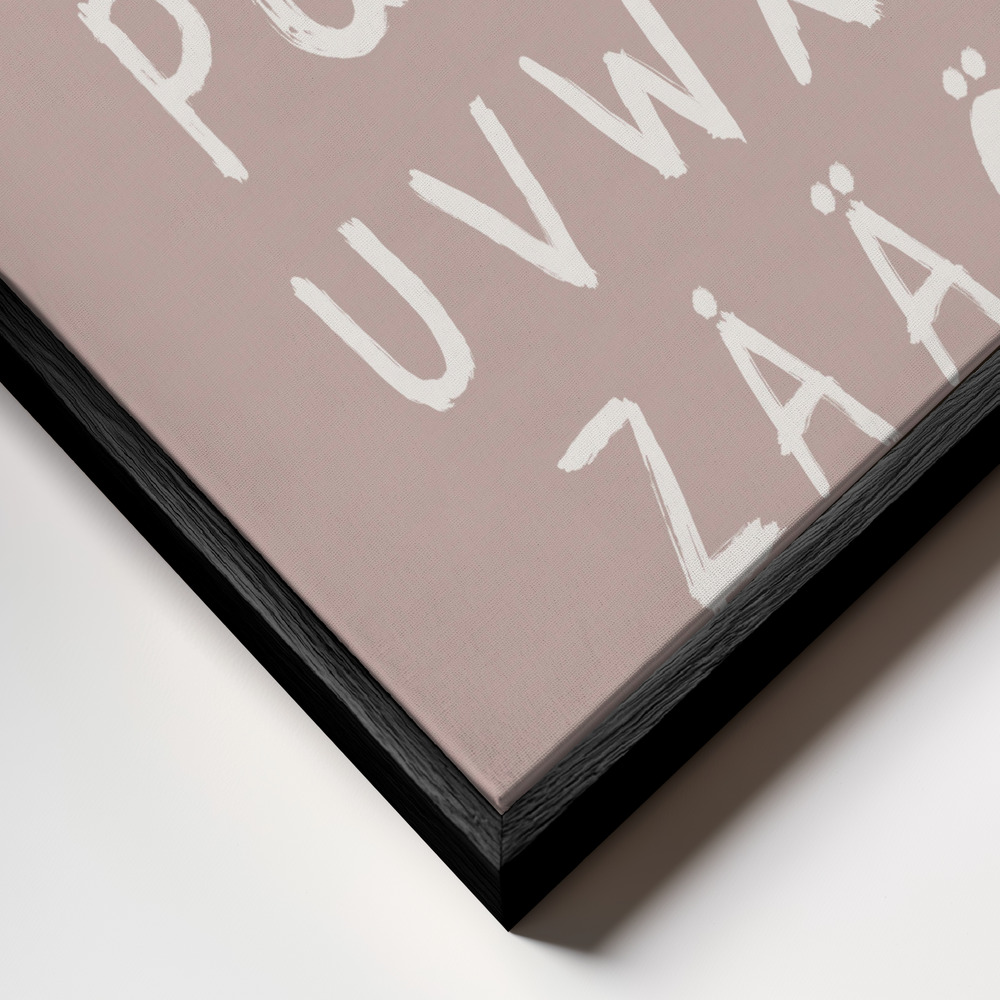 Canvas taulu - ABC Toothy Rosa kehys lähikuvassa - musta kehys