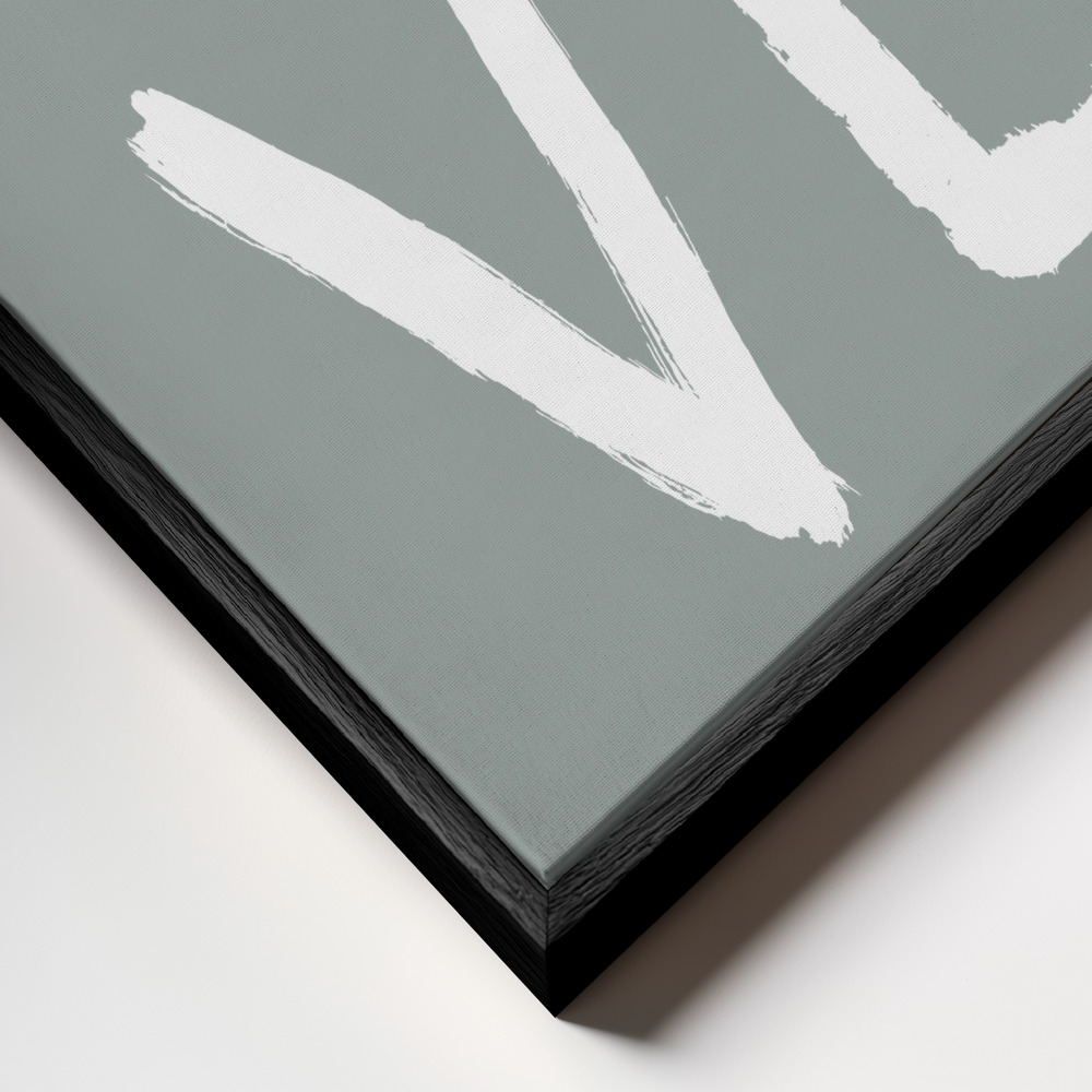 Canvastavla LOVE Toothy Green - Tavla ram närbild - svart ram