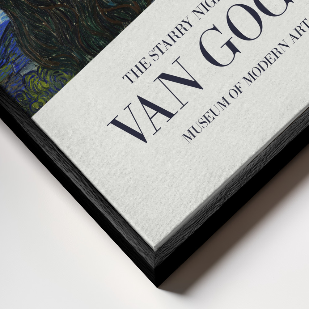 Canvas print - The Starry Night frame close up - black frame