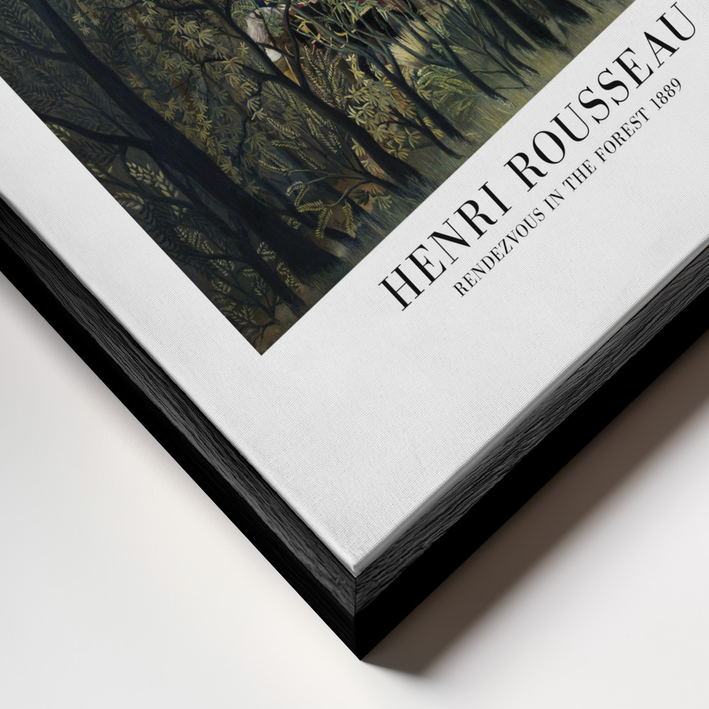 Canvas taulu - Rendezvous In The Forest kehys lähikuvassa - musta kehys