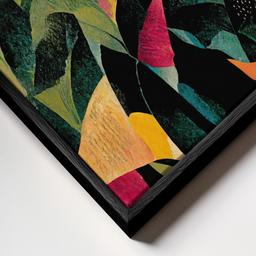 Toile - Jungle Tiger cadre en gros plan - cadre noir