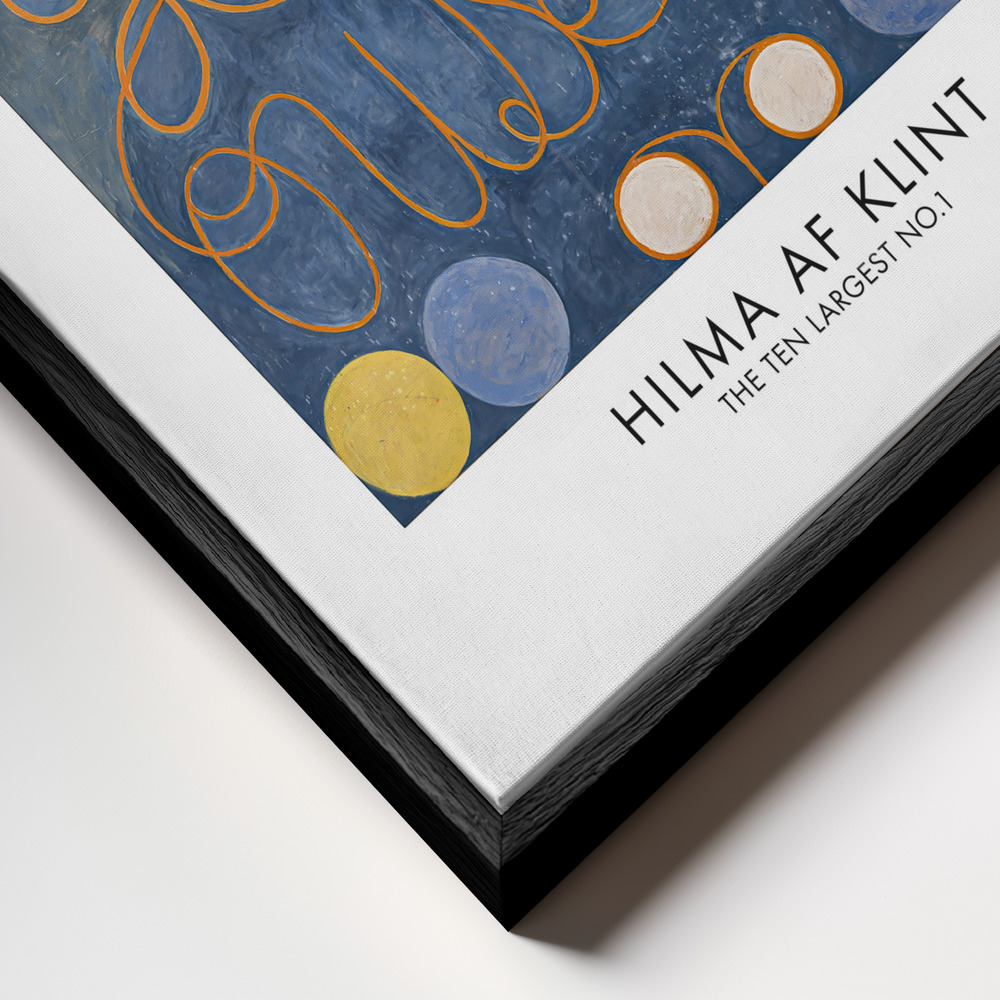 Canvas taulu - The Ten Largest No.1 Juliste - kehys lähikuvassa - musta kehys