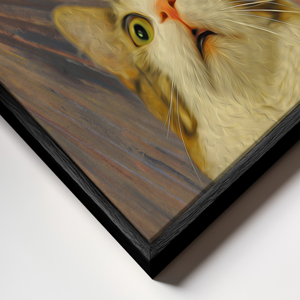 Canvas taulu - The Meow 02 kehys lähikuvassa - musta kehys