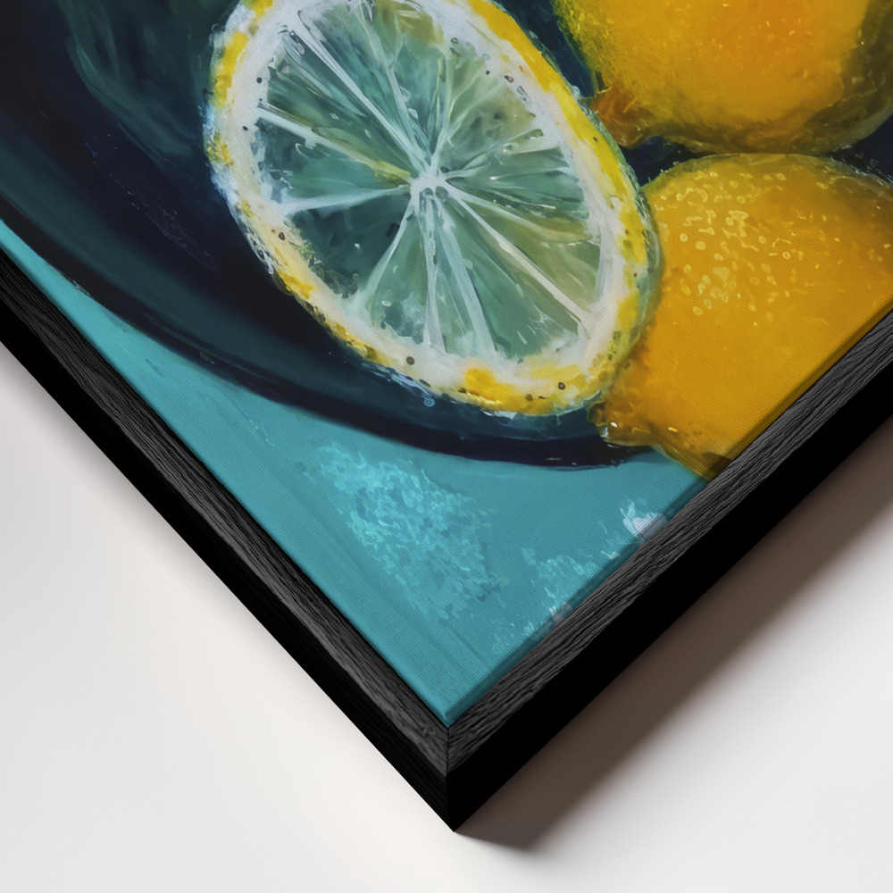 Canvas schilderi - A Fishplate frame close-up - zwart frame