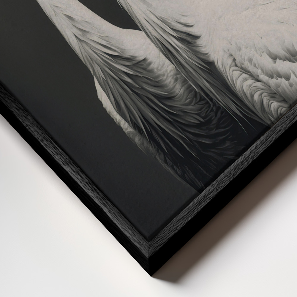 Toile - Cranes cadre en gros plan - cadre noir