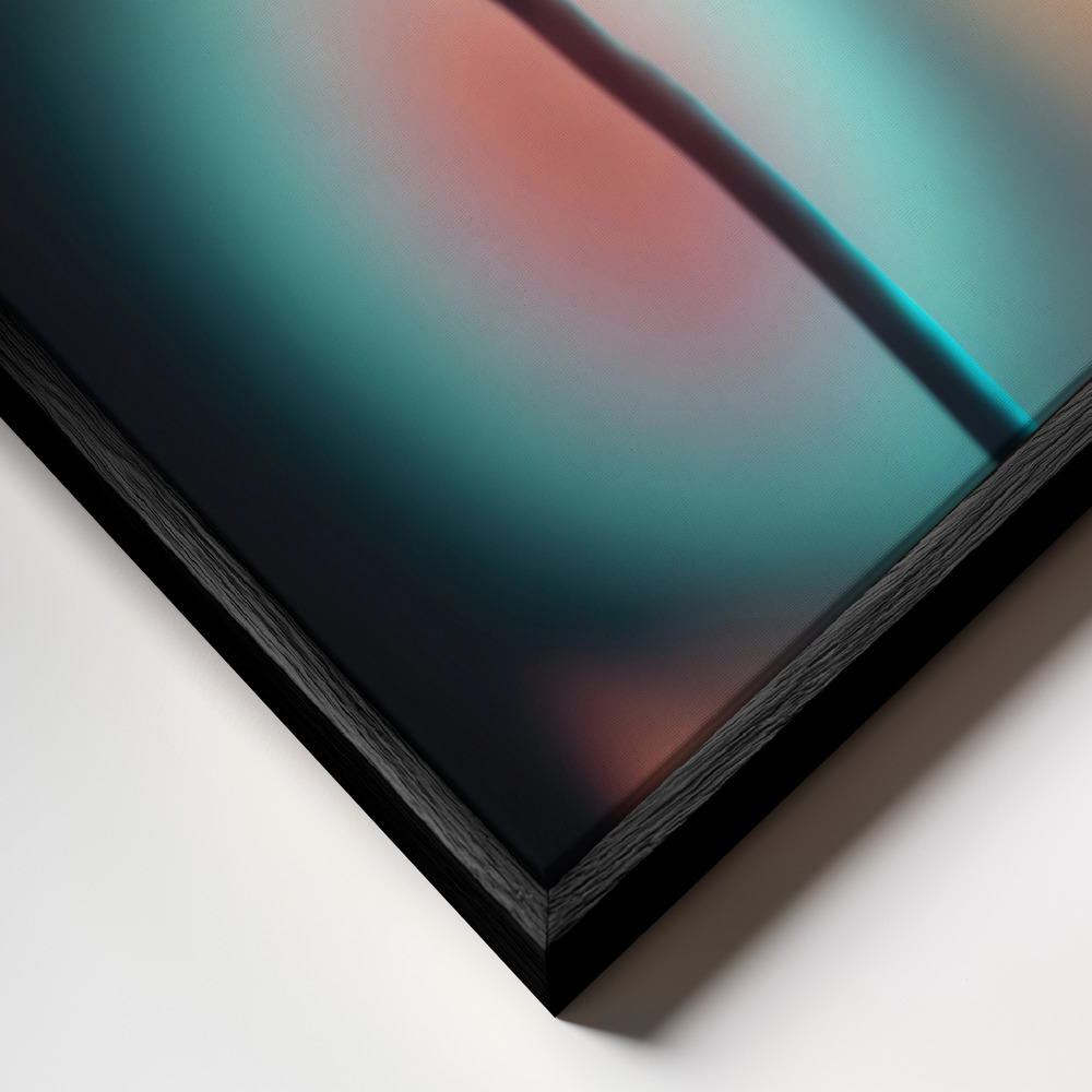 Canvas print - Colorful Glowing Flower frame close up - black frame