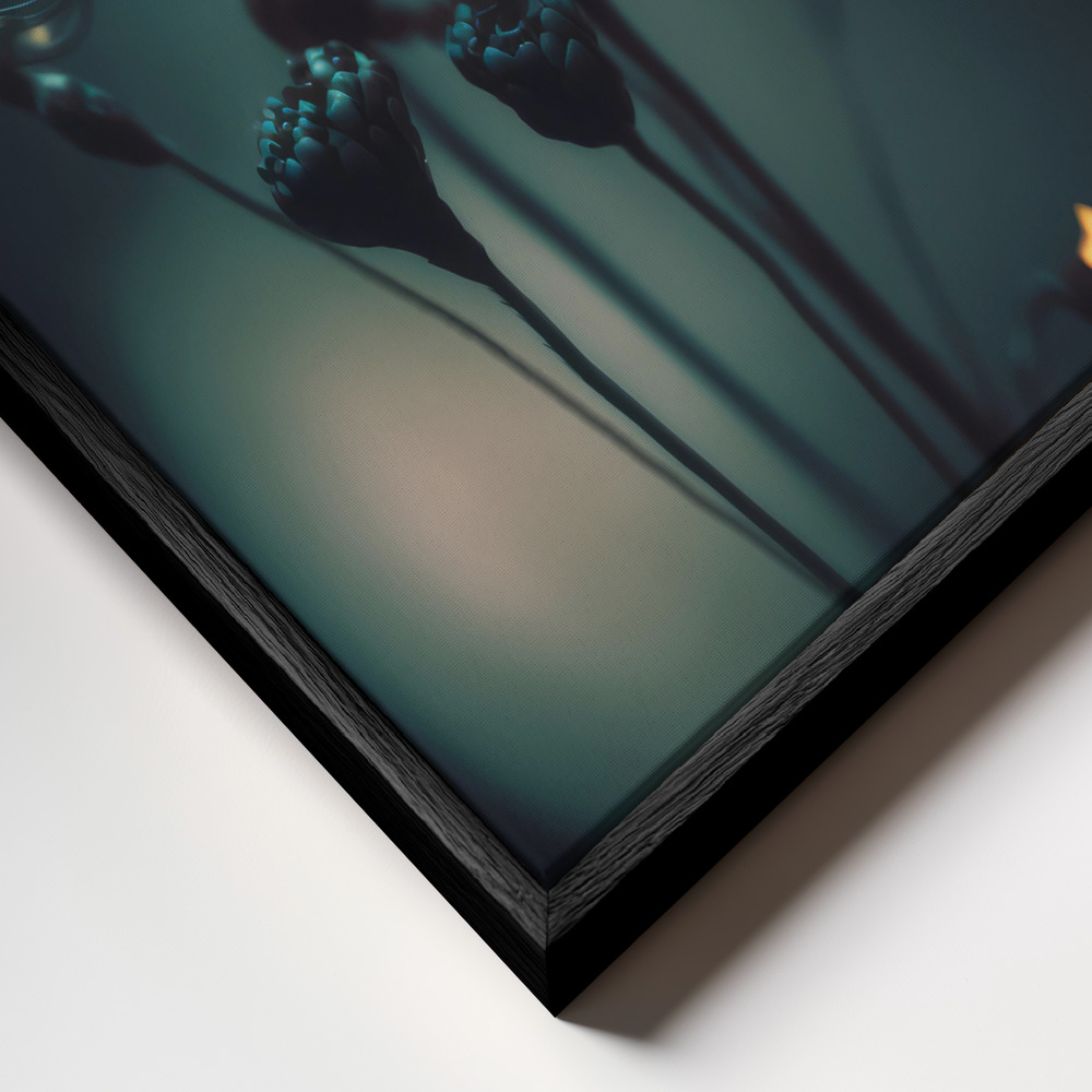 Canvas print - Glowing Dots frame close up - black frame