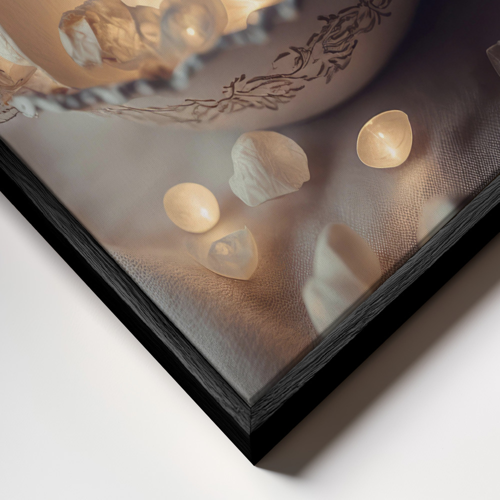 Toile - Glowing Sea Shells cadre en gros plan - cadre noir