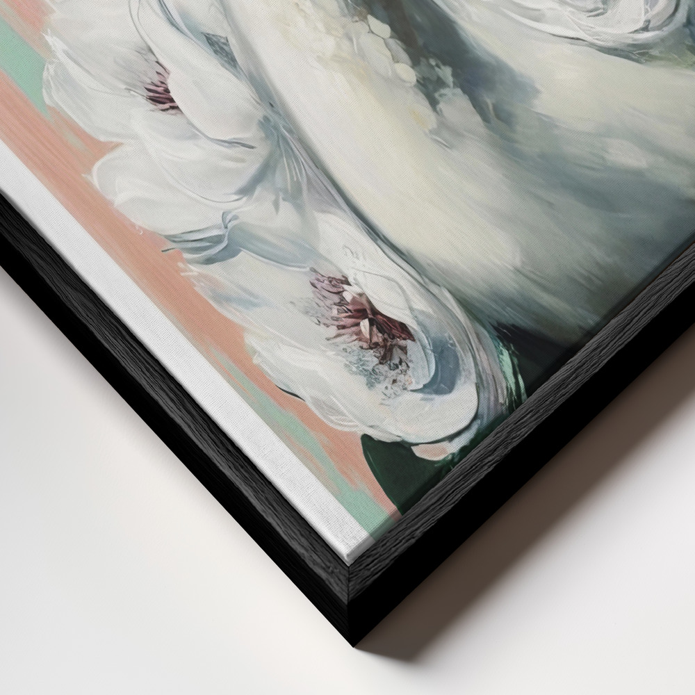 Canvas print - The Swan frame close up - black frame