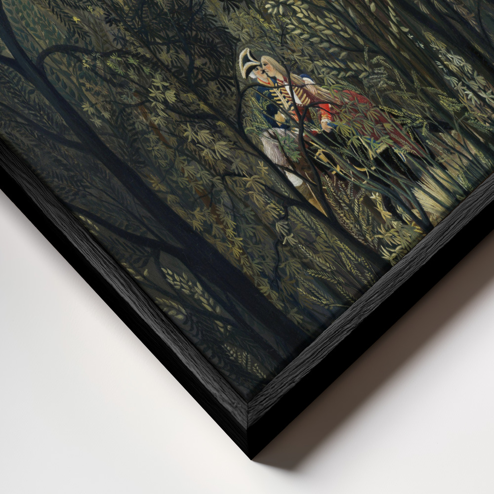 Toile - Rendezvous In The Forest cadre en gros plan - cadre noir