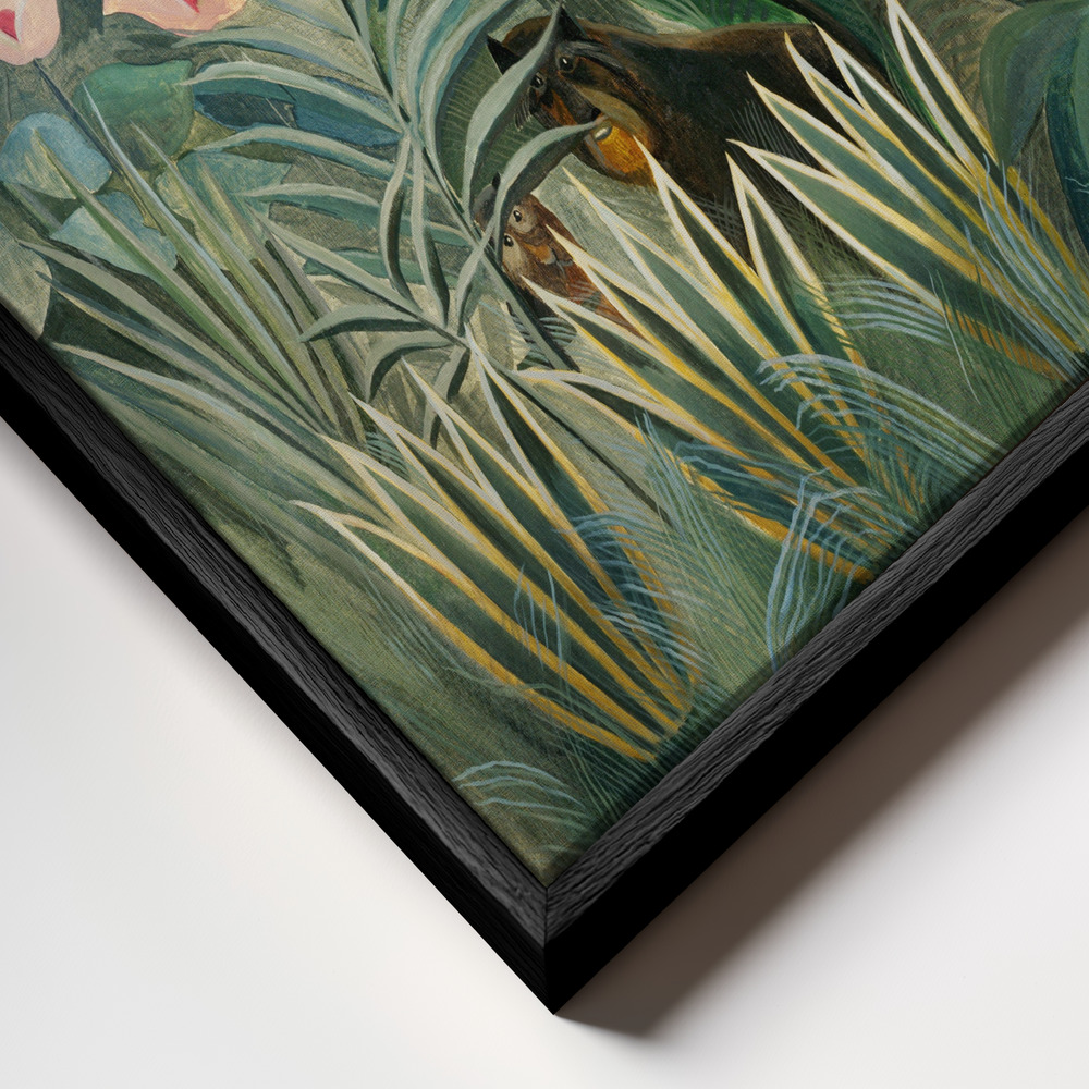 Canvas taulu - The Equatorial Jungle kehys lähikuvassa - musta kehys