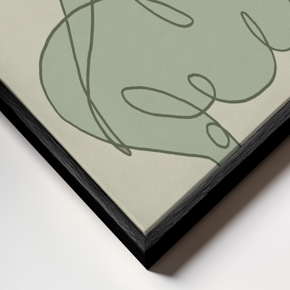 Canvas schilderi - Sitting Down Green frame close-up - zwart frame