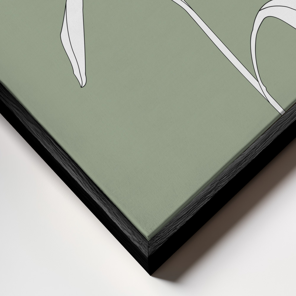 Canvas schilderi - Rose in Green frame close-up - zwart frame