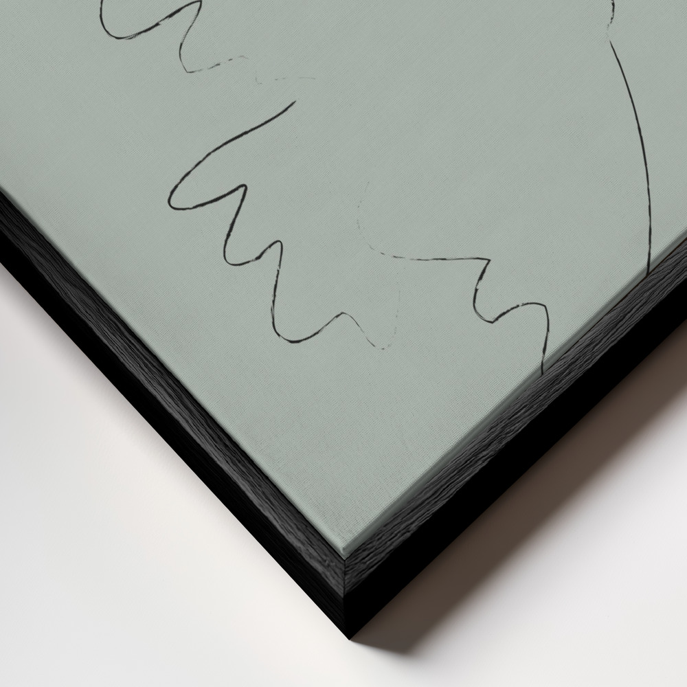 Canvas schilderi - DOVES Green frame close-up - zwart frame