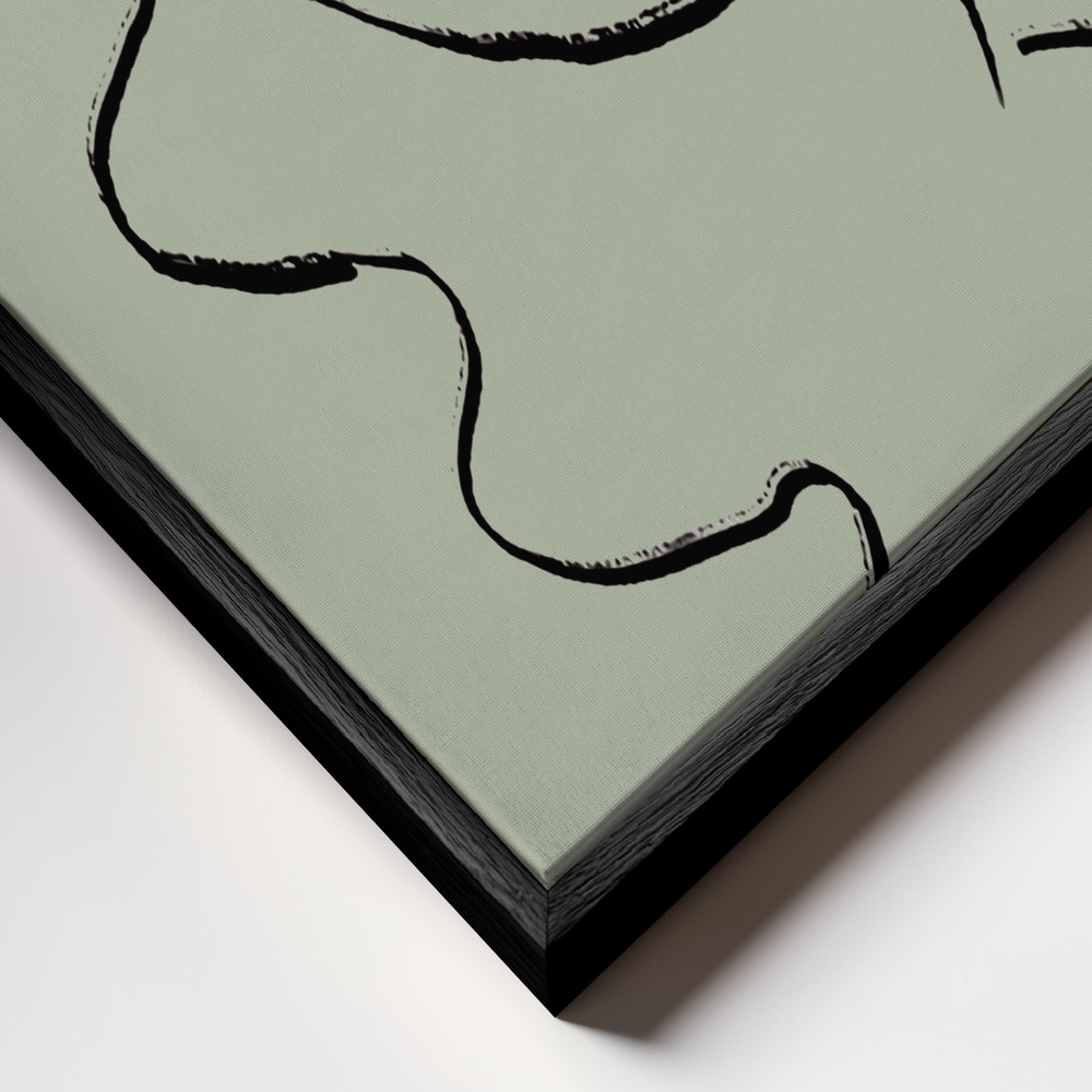 Canvas schilderi - Looking Green frame close-up - zwart frame