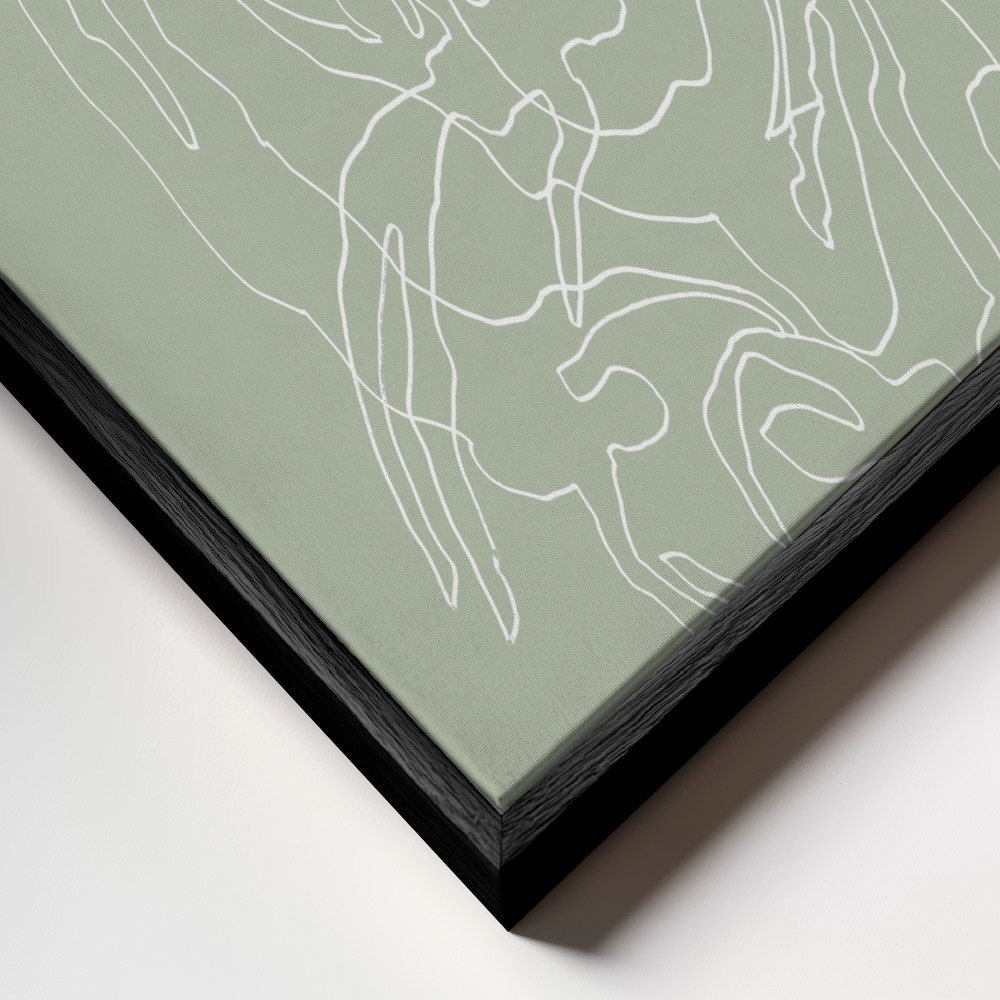 Canvas schilderi - Swimmers Green frame close-up - zwart frame