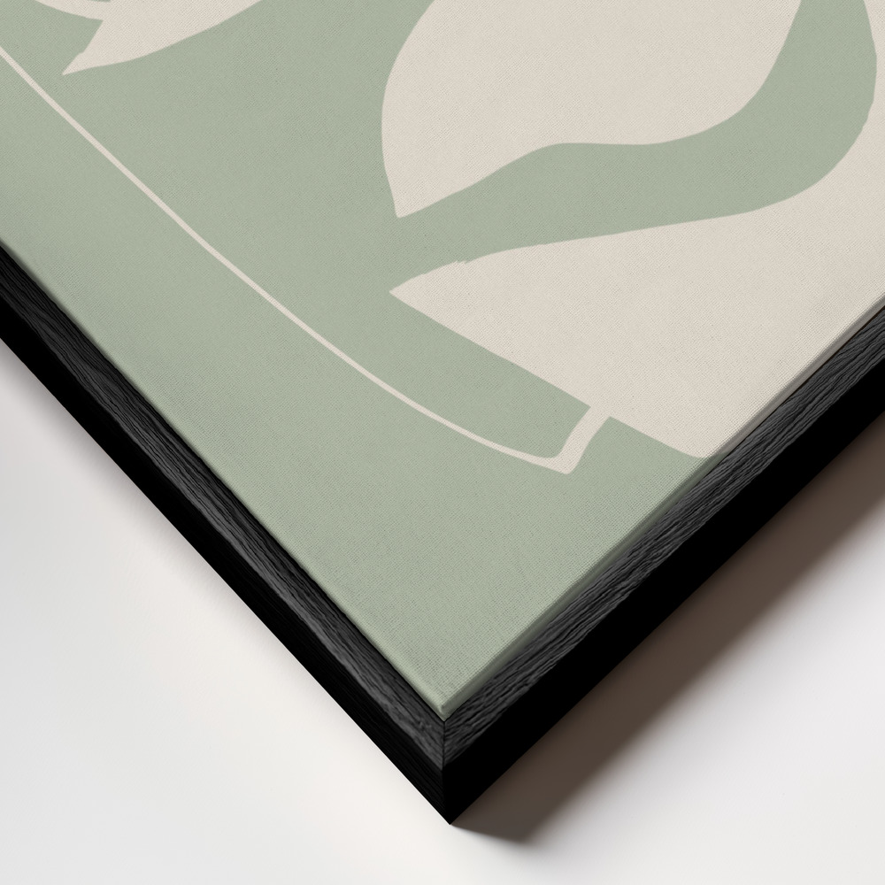 Lærred - Shape Green ramme nærbillede - sort ramme