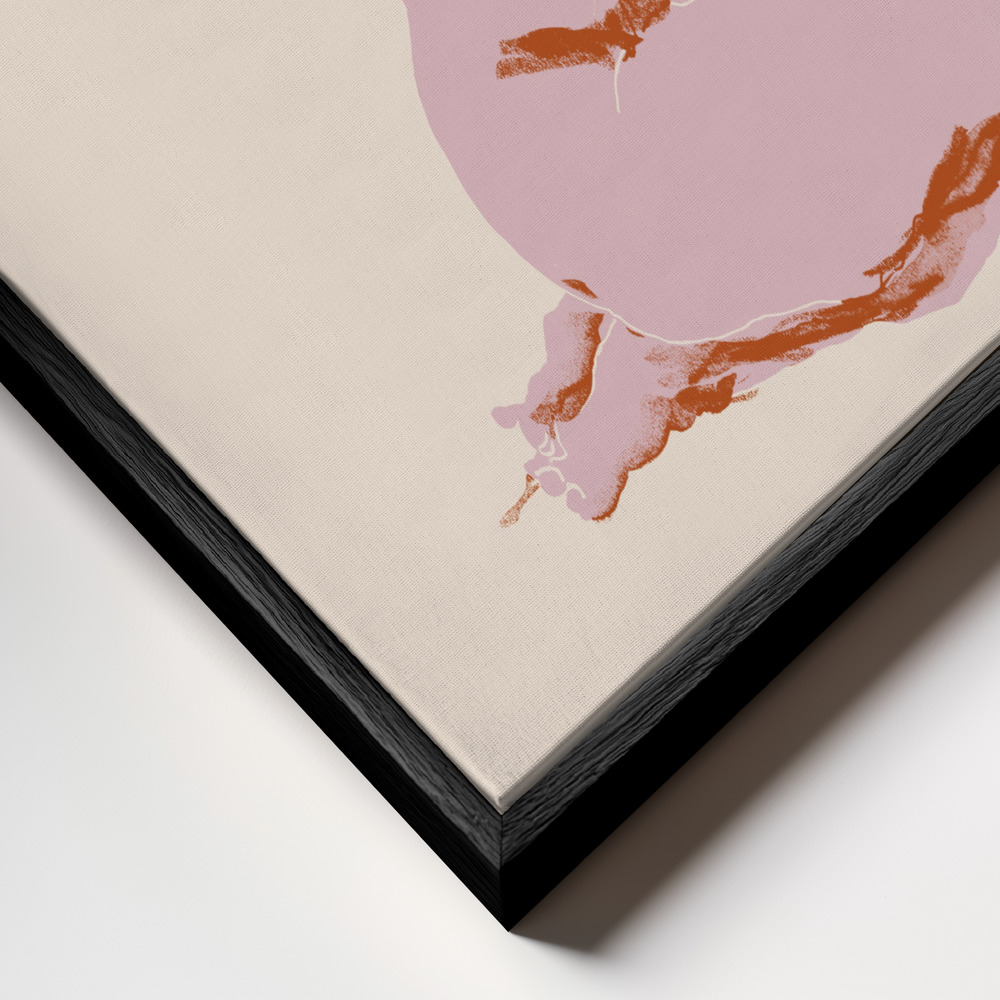 Canvas print - Nude, Arms Folded Over Her Head frame close up - black frame