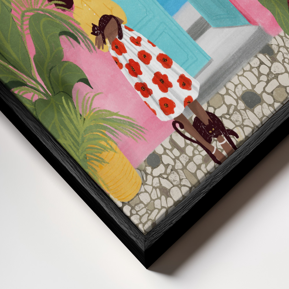 Canvas schilderi - Cartagena life frame close-up - zwart frame