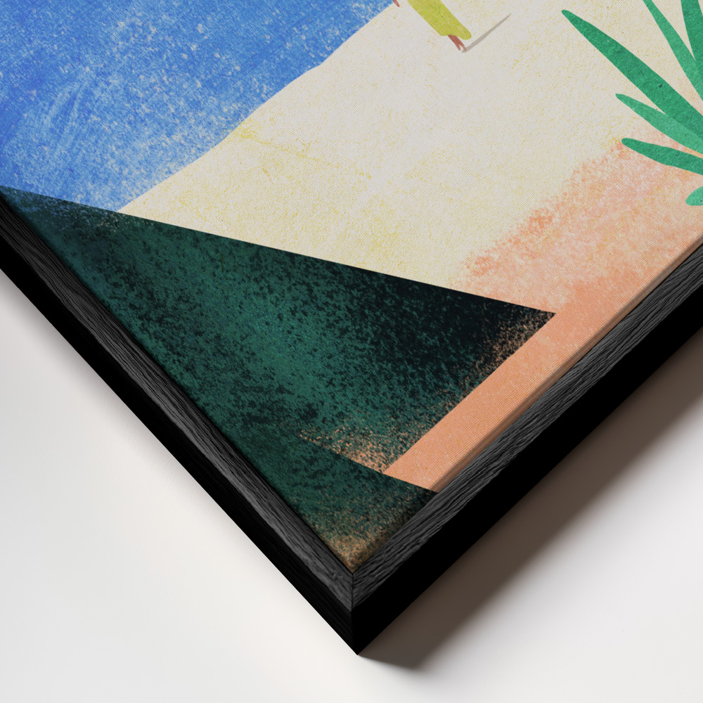 Canvas schilderi - Beach Girl ii frame close-up - zwart frame