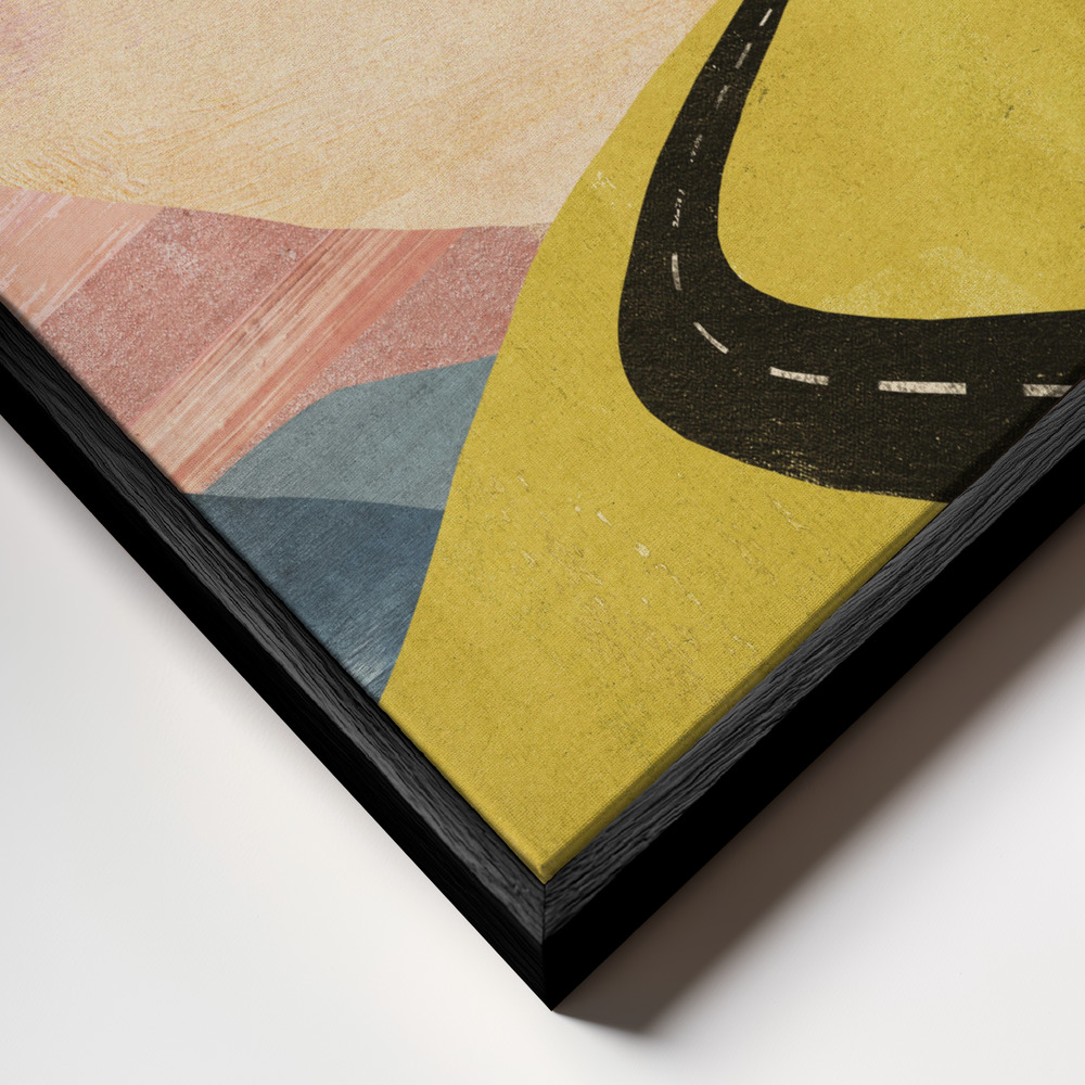 Canvas schilderi - Cycling Home frame close-up - zwart frame