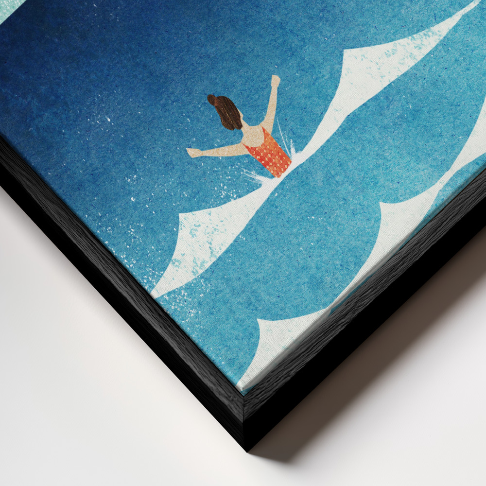 Canvas schilderi - Sea Swim ii frame close-up - zwart frame