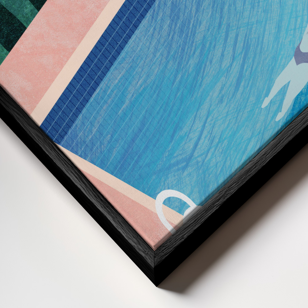 Canvas schilderi - Swimming Pool ii frame close-up - zwart frame